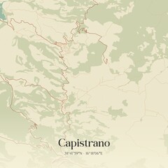 Vintage map of Capistrano, Italy.