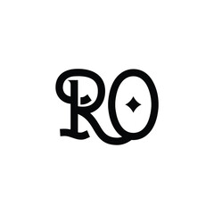 RO monogram logo design letter text name symbol monochrome logotype alphabet character simple logo