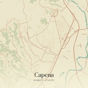 Vintage map of Capena, Italy.