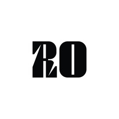 RO monogram logo design letter text name symbol monochrome logotype alphabet character simple logo