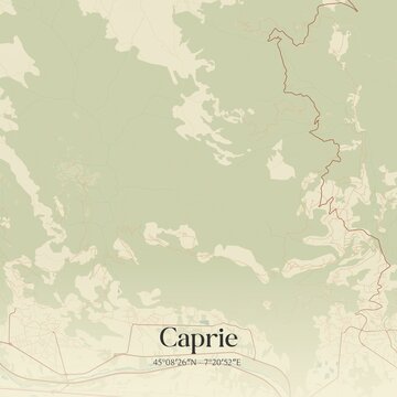 Vintage map of Caprie, Italy.
