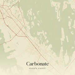 Vintage map of Carbonate, Italy.