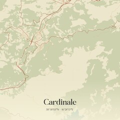 Fototapeta premium Vintage map of Cardinale, Italy.