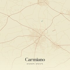 Obraz premium Vintage map of Carmiano, Italy.
