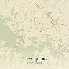 Vintage map of Carmignano, Italy.