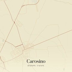 Vintage map of Carosino, Italy.