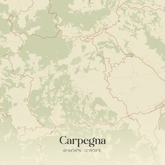 Vintage map of Carpegna, Italy.