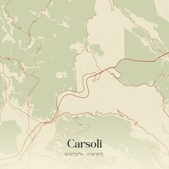 Fototapeta premium Vintage map of Carsoli, Italy.