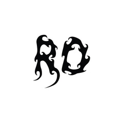 RO monogram logo design letter text name symbol monochrome logotype alphabet character simple logo