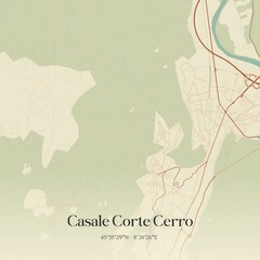Obraz premium Vintage map of Casale Corte Cerro, Italy.