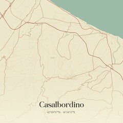 Vintage map of Casalbordino, Italy.
