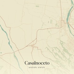 Obraz premium Vintage map of Casalnoceto, Italy.