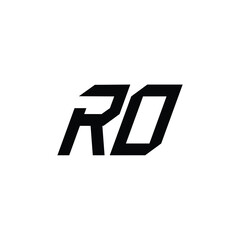 RO monogram logo design letter text name symbol monochrome logotype alphabet character simple logo