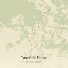 Obraz premium Vintage map of Caselle In Pittari, Italy.