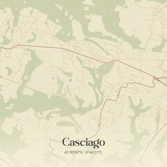 Vintage map of Casciago, Italy.