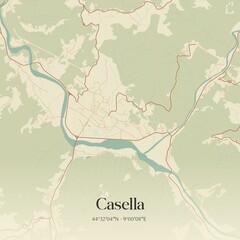 Vintage map of Casella, Italy.