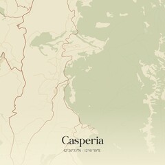 Vintage map of Casperia, Italy.