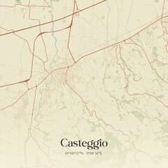 Obraz premium Vintage map of Casteggio, Italy.
