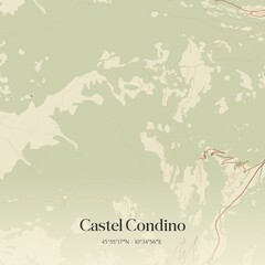 Vintage map of Castel Condino, Italy.