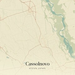Fototapeta premium Vintage map of Cassolnovo, Italy.