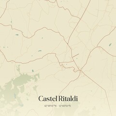 Obraz premium Vintage map of Castel Ritaldi, Italy.
