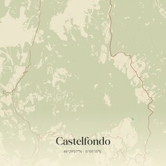 Obraz premium Vintage map of Castelfondo, Italy.