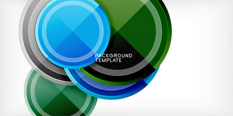 Obraz premium Abstract background - multicolored circles, trendy minimal geometric design, vector illustration