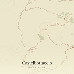 Fototapeta premium Vintage map of Castelbottaccio, Italy.