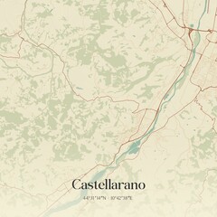Vintage map of Castellarano, Italy.