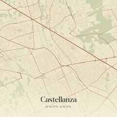 Vintage map of Castellanza, Italy.