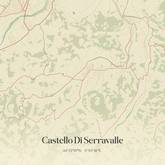 Vintage map of Castello Di Serravalle, Italy.