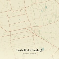 Vintage map of Castello Di Godego, Italy.