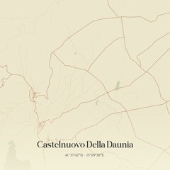 Fototapeta premium Vintage map of Castelnuovo Della Daunia, Italy.