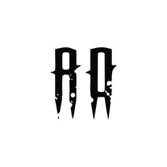 RO monogram logo design letter text name symbol monochrome logotype alphabet character simple logo