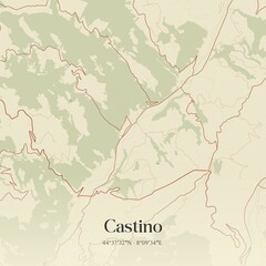Fototapeta premium Vintage map of Castino, Italy.
