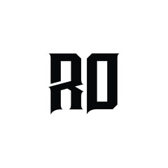 RO monogram logo design letter text name symbol monochrome logotype alphabet character simple logo