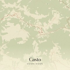 Vintage map of Casto, Italy.