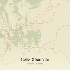 Obraz premium Vintage map of Celle Di San Vito, Italy.