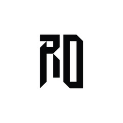 RO monogram logo design letter text name symbol monochrome logotype alphabet character simple logo