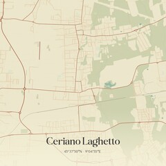 Vintage map of Ceriano Laghetto, Italy.