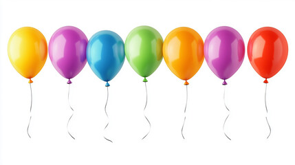 Collection set of colorful balloons isolated on white background 