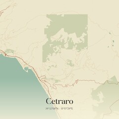 Vintage map of Cetraro, Italy.