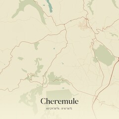 Vintage map of Cheremule, Italy.