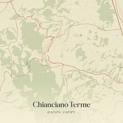 Vintage map of Chianciano Terme, Italy.
