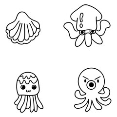 simple and modern seafood sea animal logo