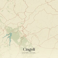 Obraz premium Vintage map of Cingoli, Italy.
