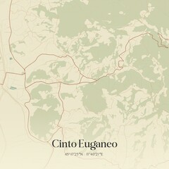 Fototapeta premium Vintage map of Cinto Euganeo, Italy.