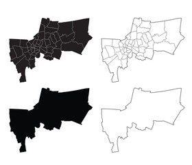 Bangkok map is a province of Thailand, Graphic vector