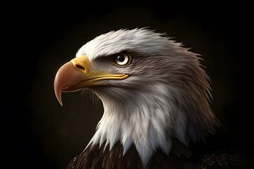Obraz premium Majestic bald eagle with striking features and intense gaze