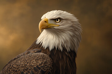 Obraz premium Majestic bald eagle with striking features and intense gaze